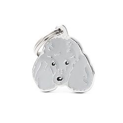 MyFamily Hond Medaille Gemaakt In Italië, Grijze Poedel, Hondengerecht, Metalen Handkilist, Friends Collectie, 28x30 mm