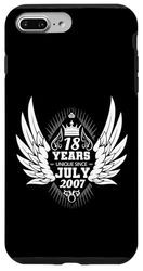 18° compleanno luglio 2007 Angelo con le ali Custodia per iPhone 7 Plus/8 Plus