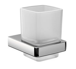 EMCO Trend 022000100 Porte-Brosse à Dents en Verre satiné chromé Gris