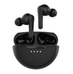 Belkin SoundForm Rhythm Auriculares inalámbricos True Wireless con micrófono, Carga rápida USB-C, 28 Horas de autonomía, Resistencia IPX5 al Agua y el Sudor, Bluetooth, iPhone, Galaxy y Otros, Negros