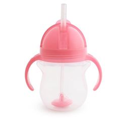 Munchkin Tip en Sip trainingsbeker met verzwaard flexibel rietje en kliksluiting (207 ml, roze)