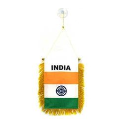 AZ FLAG Gagliardetto India 15x10cm con Ventosa - BANDIERINA per Auto Indiana 10 x 15 cm