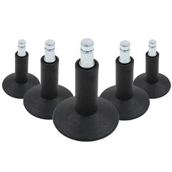 hjh OFFICE 619004 5 x kołek ślizgowy podłogowy 11 mm stojak plastikowe nóżki ślizgacz krzesła biurowego, do wszystkich pięter