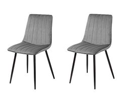 La Chaise espagnole Denia Chaise, Tissus, Gris Pierre, 44 cm (Largeur) x 55 cm (Profondeur) x 88,5 cm (Hauteur)