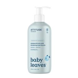 ATTITUDE 2in1 Hair Shampoo and Body Wash for Baby, Plant and Mineral-Based Gentle Formula, EWG Verified, Vegan Baby Products, Good Night, 473 mL