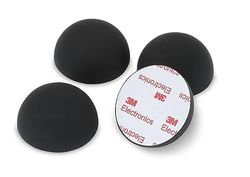 Dynavox Set de 4 amortisseurs élastomères ED50 pour appareils HiFi, Enceinte, Haut-Parleur, Platine, amplificateur etc.. Patch Autocollant 3M, Coloris Noir