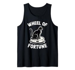 Wheel of Fortune Robot Vacuum Cleaner Funny Cat Tank Top