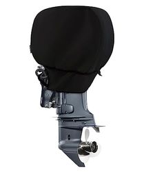 STEECA Housse de Moteur Hors-Bord étanche 600D résistante à la décoloration pour Moteur de Bateau de 25 à 50 CV, Noir