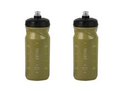 ZEFAL Pack Sense Soft 65 Bidon Velo et VTT- Lot de Deux Gourdes Sport Souples et Inodores - Bidon Eau Sans BPA - Tetine Silicone - Vert Olive, 2 x 650 ml