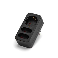 Spina di conversione tedesca diritta, trasforma facilmente 1 spina in 3. Ideale per viaggi e a casa. Completo, pratico e sicuro per i tuoi dispositivi. Connettiti senza problemi!