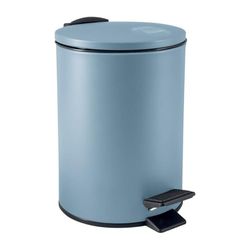 Spirella, Poubelle à Pédale en Acier, Modèle Adelar, Mécanisme slow close, le couvercle se referme doucement et silencieusement, Revêtement anti-traces de doigts, Bleu Acier, 3 Litres