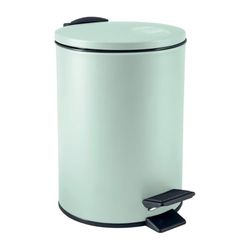 Spirella Adelar - Pattumiera da 3 litri, in acciaio inox, con abbassamento automatico e secchio interno, chiusura delicata, colore: verde opaco