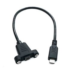 System-S Câble USB 3.1 30 cm Type C mâle vers 2.0 Mini B Femelle 5 Broches Panel Mount 28 mm