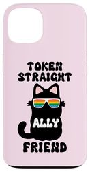 Token Straight Friend Gay Pride Ally Cat Purride LGBTQ Pink Custodia per iPhone 13