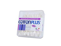 Cotton Plus Make-Up Cotton Sticks 80 Pieces - Beauty Line | Cotton Fioc for Making Up | Two Different Heads, Two Functions