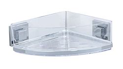 WENKO Vacuum-Loc® étagère d'angle en Acier INOX Quadro Brillant