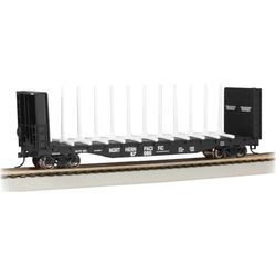 Track HO - Bachmann 52 inch centre beam bulkhead flat car Northern Pacific
