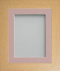 Frame Company Watson Beech Picture Photo Frame fitted with Perspex, A4 with Pink Mount for image size 10x6 inch