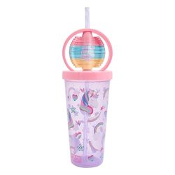 Polar Gear Unicorn 530ml Fidget Spinner Tumbler - Fun & Interactive Drinkware for Kids, BPA-Free, Spill-Proof Lid
