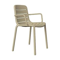 Resol Gina - Set de 2 sillas con brazos, plástico, 52 x 56,9 x 80,5 cm, color arena