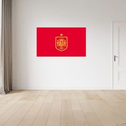 Licensed Décor Vinilo adhesivo de pared de la Real Federación Española de Fútbol (RFEF), grande, 130 cm (ancho) x 80 cm (alto) - Insignia amarilla