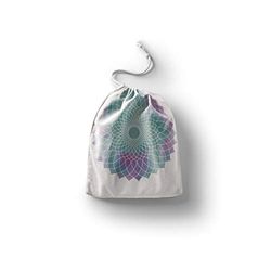 Bonamaison Impreso Algodón Bolsas con Cordón, Bolsa con Cordel para el Hogar y el Almacenamiento de Verduras, Bolso de Compras, Plegable, Ecologica, Reutilizables, Tamaño: 30x40 Cm