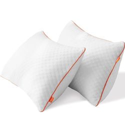 Maxzzz Kussen, set van 2, ademend en comfortabel, met afneembare en wasbare overtrek voor eenvoudig onderhoud, 42 x 70 cm., Wit, Standard