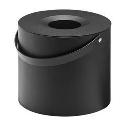 Yamazaki 1704 Tower Tissue Case Round with Handle, Black, Steel, 17 x 17 x 14 cm