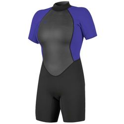 O'Neill Vrouwen Reactor II 2mm Back Zip Shorty Wetsuit - Zwart Kobalt - 16