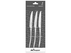 INOXPRAN 4329406 Lot de 3 couteaux à fruits Venise, acier/inox, 18/10