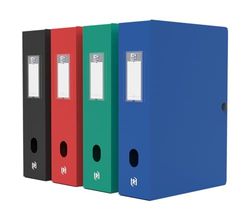 Oxford - Caja de gran capacidad Memphis (24 x 32 cm, espalda 80 mm, con botón a presión, manta polipro, colores surtidos