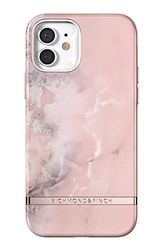 RICHMOND & FINCH Skal kompatibelt med iPhone 12, iPhone 12 Pro, rosa marmorhölje, 6,1 zol, komplett skyddande mobiltelefonfodral