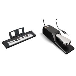 Yamaha NP-15 Piaggero - Teclado digital ligero y portátil, con 61 teclas sensibles a la pulsación & M-Audio SP-2: pedal de sustain universal con acción estilo piano, el accesorio ideal para teclados