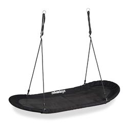 relaxdays Nid d'oiseau balançoire XXL, pour Enfants & Adultes, 100 kg, Plusieurs Personnes, Ovale, 141,5 x 43,5 cm, Noir