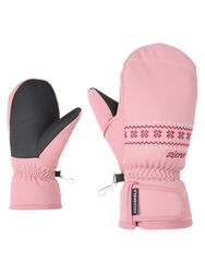 Ziener LAILLANI - Guanti da sci per bambini, impermeabili, senza PFC, rosa Blossom, 4