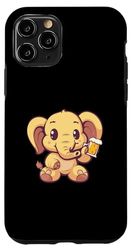 Carcasa para iPhone 11 Pro Elefante con cerveza | Animal Divertido