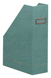 RHODIA 194549C - Revistero de agua - 10x25x31 cm - Pespuntes naranjas - Exterior de piel sintética - Colección Home Office Rhodiarama - Organización de oficina y almacenamiento de diseño