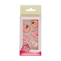 FunCakes Sugar Decorations Baby Girl: Ready to Use for Cake Decoration, Perfect for Babyshower Cupcakes, Muffins and more, Glutenfree certified, Set/12,Mix,13.1