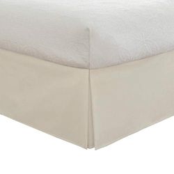 Lux Hotel Microfiber Tailored Style Bed Skirt with Classic 14 Inch Drop Length, Queen, Ivory