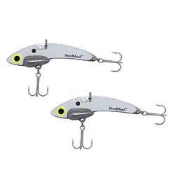 SteelShad - Mini Serie (1/4 oz) White Shad - Paquete de 2 - Crankbait sin Labios para la Pesca de Agua Dulce Pesca en Hielo, Cacerola, Crappie, leña y lubina