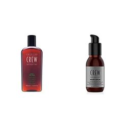 American Crew Limpieza Cabellos y Piel Tea Tree 3en1 450 ml & Aceite Barba Hombre, Sérum, Hidrata y Mantiene la Barba Arreglada, 50 ml