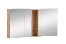 Schildmeyer Duo 701523 - Armadietto doppio a specchio, in legno di quercia, 140 x 16 x 74,7 cm