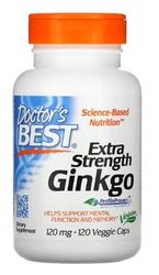 Doctor's Best Ginkgo Biloba Extra Fort - 120mg - 120 Capsules Végétales | Soutien pour la Mémoire et la Circulation