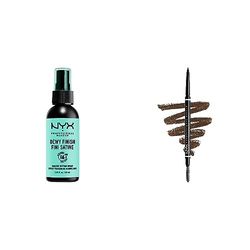 NYX Professional Makeup Spray Fixateur, Tenue Longue Durée, Fini Velouté, 60 mL & Crayon à Sourcils Micro Brow Pencil, Crayon Ultra-Fin Double-Embout