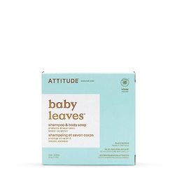 ATTITUDE Shampoo and Body Soap Bar for Baby, EWG Verified, Plastic-Free, Dermatologically Tested, Made with Naturally Derived Ingredients, Vegan, Sweet Almond, 85 grams