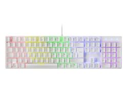 Mars Gaming MK422 Blanco, Teclado Mecánico Gaming RGB, Antighosting, Switch Mecánico Rojo, Idioma Francés