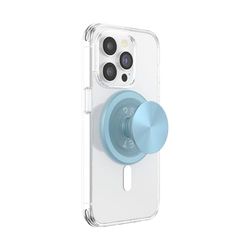 PopSockets: PopGrip Round per Magsafe - Anello Adattatore per MagSafe Incluso - Supporto e Impugnatura per Telefoni Cellulari e Custodia con un Top Intercambiabile - Aluminum Blue Sigh