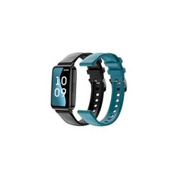 SPC Duo Fit Smartband met 1,47 inch AMOLED-display, bluetooth-oproepen en meldingen, meer dan 100 sporten, 2 armbanden (zwart en turquoise), batterijduur tot 8 dagen, IP68, Smart You App