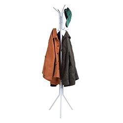 Mind Reader Perchero para abrigos, árbol de pasillo, independiente, perchero, sombrero, chaqueta, bolso, metal, 14.75 pulgadas de largo x 16.5 pulgadas de ancho x 69 pulgadas de alto, blanco
