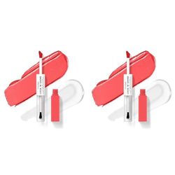 Wet n Wild Megalast Lock n' Shine, Dual-Ended Lip Color and Clear Gloss, Vitamin E and Jojoba Oil Enriched Formula, Shining Hybiscus Shade (Pack of 2)